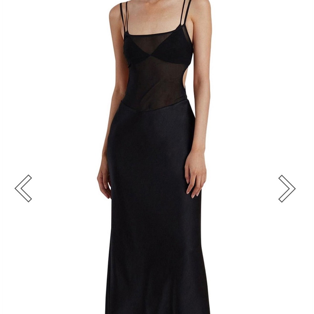 LINDSEY SHEER TORSO CUT OUT BACK MAXI DRESS